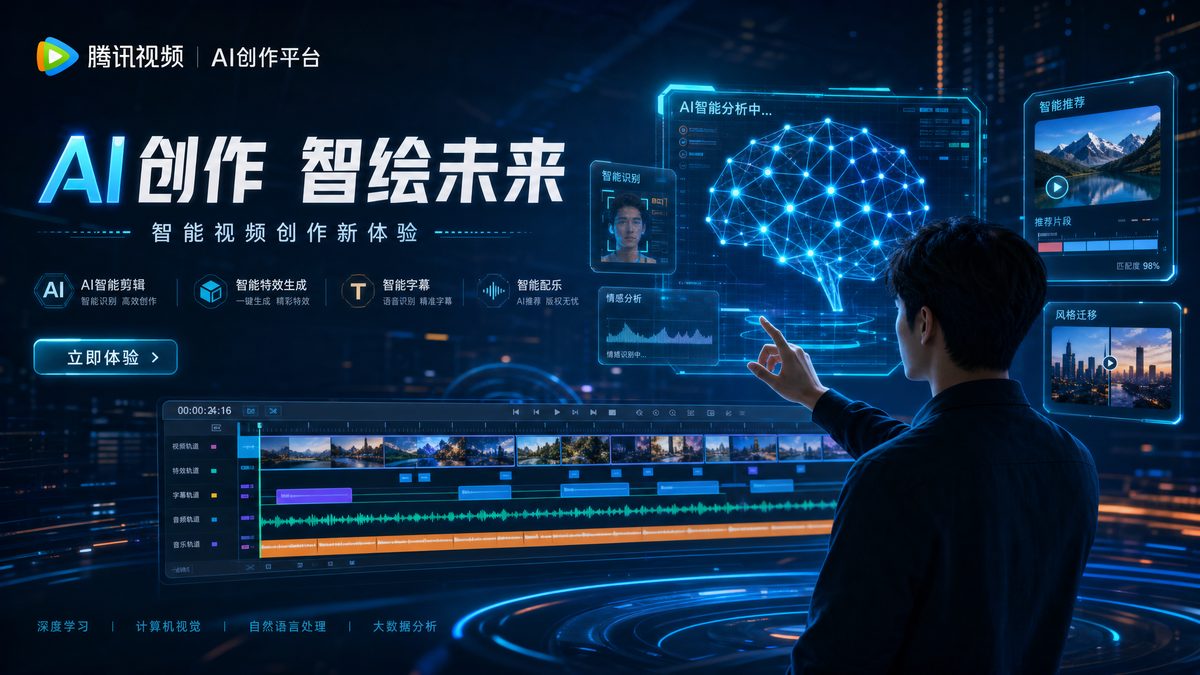 高清3D动漫 AI视频剪辑与智能创作界面展示